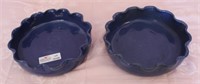 Bybee Pottery - Blue - 2 Fluted Edge Casseroles
