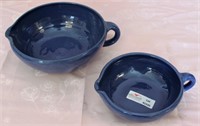 Bybee Pottery - Blue - 2 Batter Bowls - Large 9