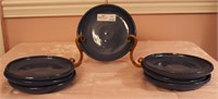 Bybee Pottery - Blue - 7 Salad Plates 8"