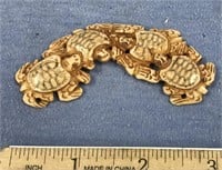 Buffalo carving of turtles, approx. 3 3/4" long
