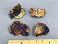 Lot of 4 large peacock ore specimens    (g 22)