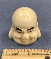 1 3/4" ivory Buddha head   (g 22)