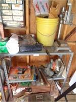 Metal Shelving & Contents, Including Drill &