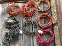 extension cords: 1-100', 3-30', 1-25' & 3-drop