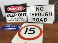 4 x mixed modern signs