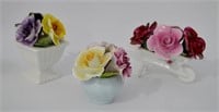 3 pcs Porcelain Floral Arrangements