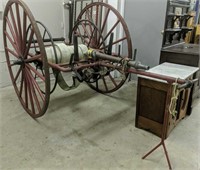 Antique Hand Drawn Fire Fighter Fire Hose Cart