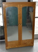 Vtg Armoire / Wardrobe With 2 Mirrored Doors