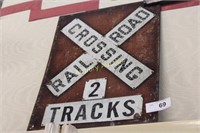 RAILROAD CROSSING METAL SIGN