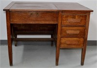 Antique Oak Desk - 30.5"h x 42"l x 30"w