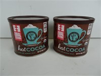 Two cans of Organic Hot Chocolate
