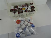 60 Keurig K-Cups in plastic tote with lid
