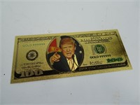 24k Gold Plated Donald Trump Replica $100 Bill