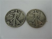 1941 and '43 Walking Liberty Half Dollars