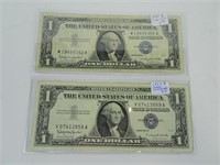Two 1957B Silver Certificates