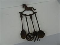 Cast Iron Cooking Utensils with Hanger