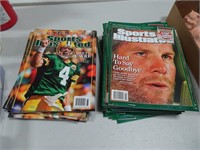 Two stacks of Brett Favre Sports Illustrated