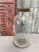 Horlick's Malted Milk glass jar w/ lid