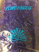 Toho 12 mm transparent cobalt bugle beads