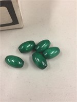 Wood beads 10 x 18 mm oval green