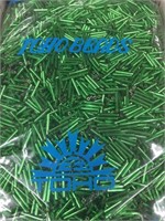 Toho 12 mm silver lined green bugle beads