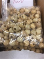 10 mm round wood beads bone color