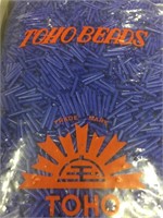 Toho 12 mm opaque navy blue bugle beads