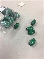 Wood beads 13 x 21 mm oval green