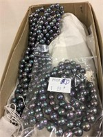 8 mm plastic pearl beads black