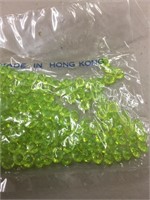6 mm plastic faceted rondelle lime green