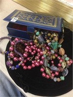 Vintage jewelry in box stone necklaces