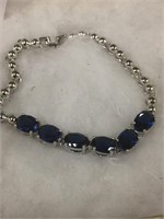Faceted sapphire crystals bracelet