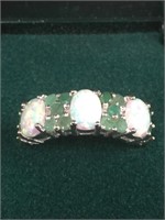 Opal and emerald ring