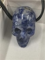 Lapis skull pendant