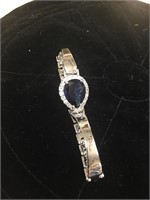Sapphire cut crystal and rhinestone bracelet
