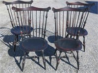 SET OF FOUR CUSTOM MADE COMB BACK WINDSOR CHAIRS