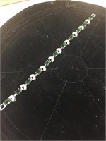 Emerald cut crystal and rhinestone bracelet