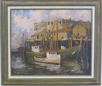 OIL PAINTING "PORTLAND HARBOR" BY JOHN WAGNER