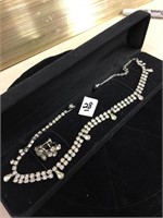 Rhinestone necklace and earrings