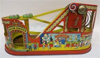 J. CHEIN & CO. TIN LITHO ROLLERCOASTER & TWO CARS