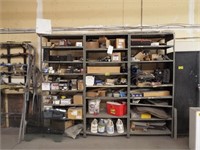 Metal Shelves And Contents