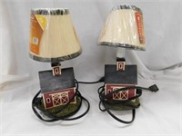 Two 10" barn table lights