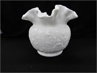 Milk glass 5" tall flower vase