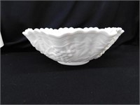 Imperial 10" milk glass Grape & Cable bowl