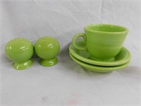 Fiesta Post '86 chartreuse: cup - 2 fruit bowls -