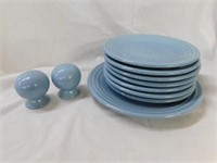 Fiesta Post '86 periwinkle: seven 7" plates - one