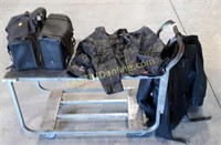 Set of Leather Saddle Bags + 3 Leather Jackets
