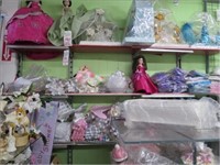 LOT, MISC BRIDAL SUPPLIES ON REMAINING SHELVES &