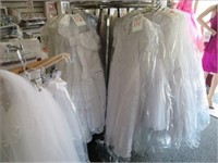 LOT, (5) YOUTH BRIDAL PARTY DRESSES (MISC BRANDS,