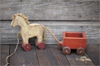 Folk Art Horse & Carriage